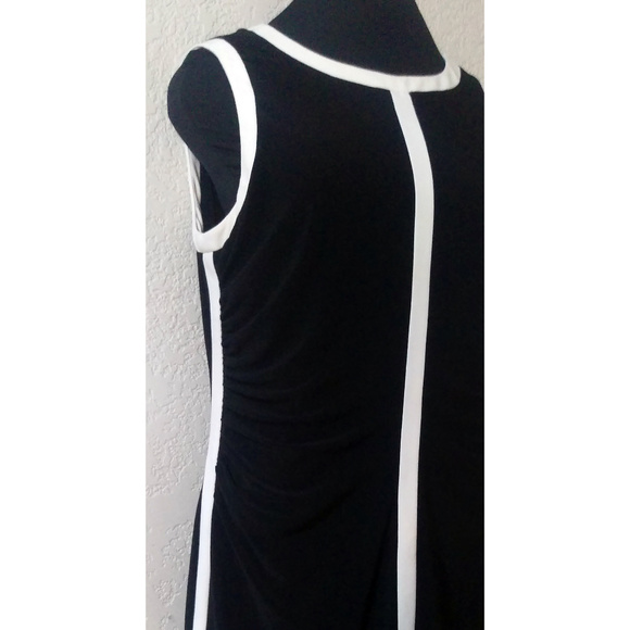 EUC Black and cream bodycon LBD dress 14 - Picture 3 of 7